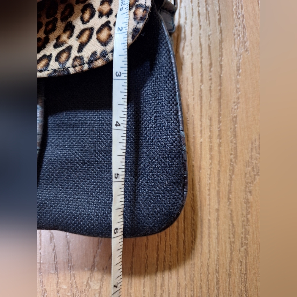 Donald J. Pliner Black Shoulder Bag with Leopard Print Flap - Picture 12 of 12